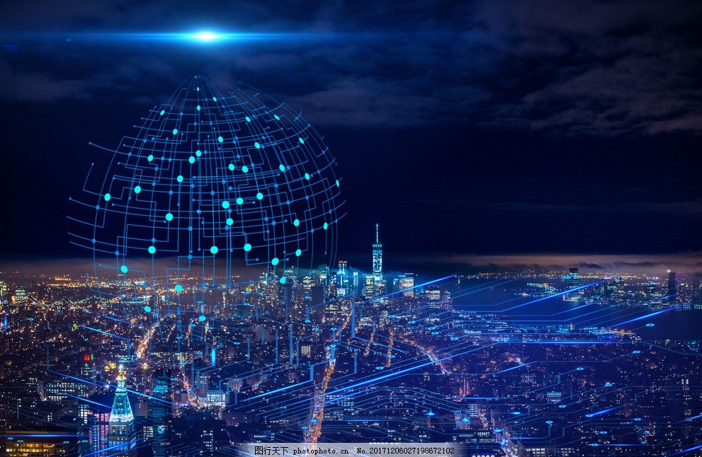 炫酷藍色科技建筑 未來都市的視覺交響曲